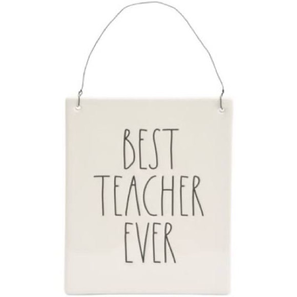New Rae Dunn Best Teacher Ever wall plaque